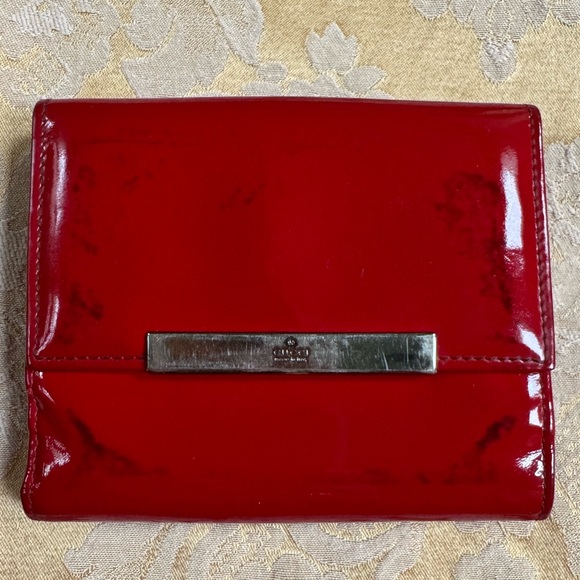 Authentic Gucci wallet Red Patent Leather 90s Vintage - Picture 3 of 13